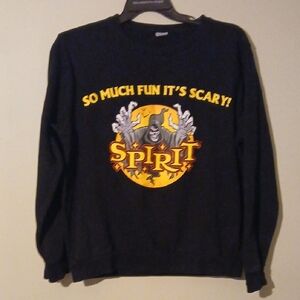 Spirit Black and Yellow Graphic Crewneck Sweater Unisex Large